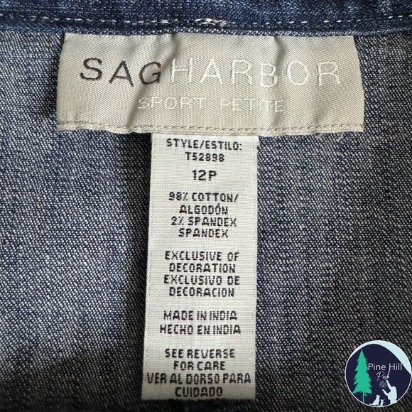 Sag Harbor Dark Blue Denim A-Line Skirt with Red Embroidery - Picture 4 of 8